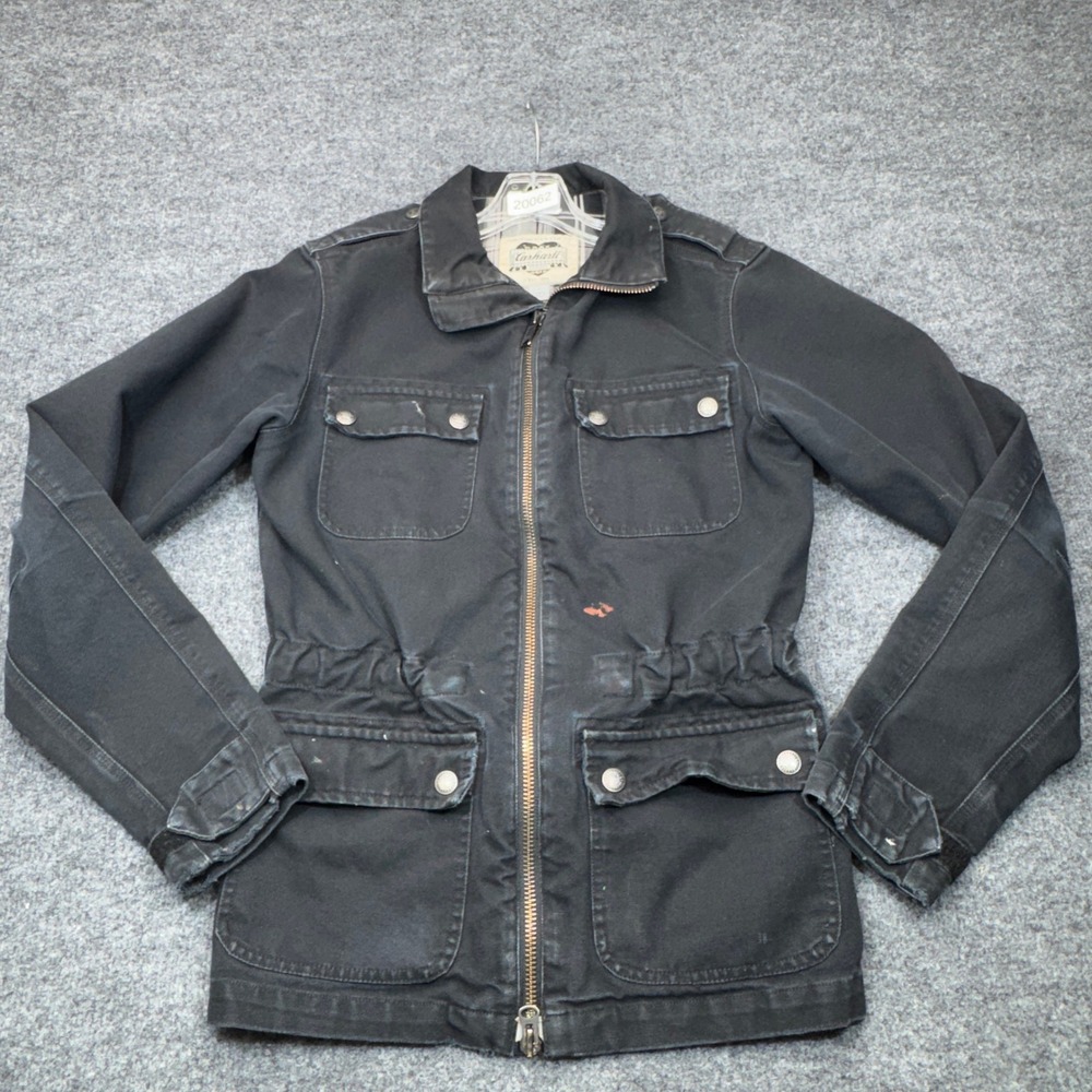 Carhartt J290 Jacket Mens Small Black Washed Duck Flannel Lined Slim Fit Work